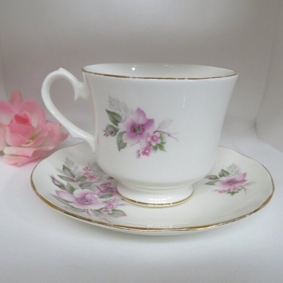 Duchess TEACUP & Saucer Pink Floral Vintage (K638) - Picture 4 of 8